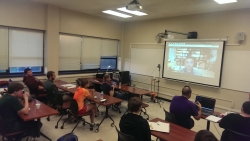 students participating in discussion